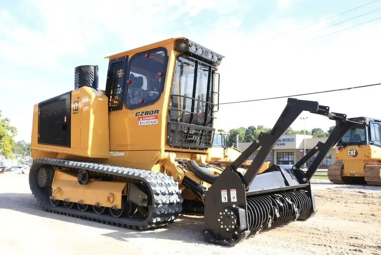 Apache Mulching dozer clearing brush in Central Texas
