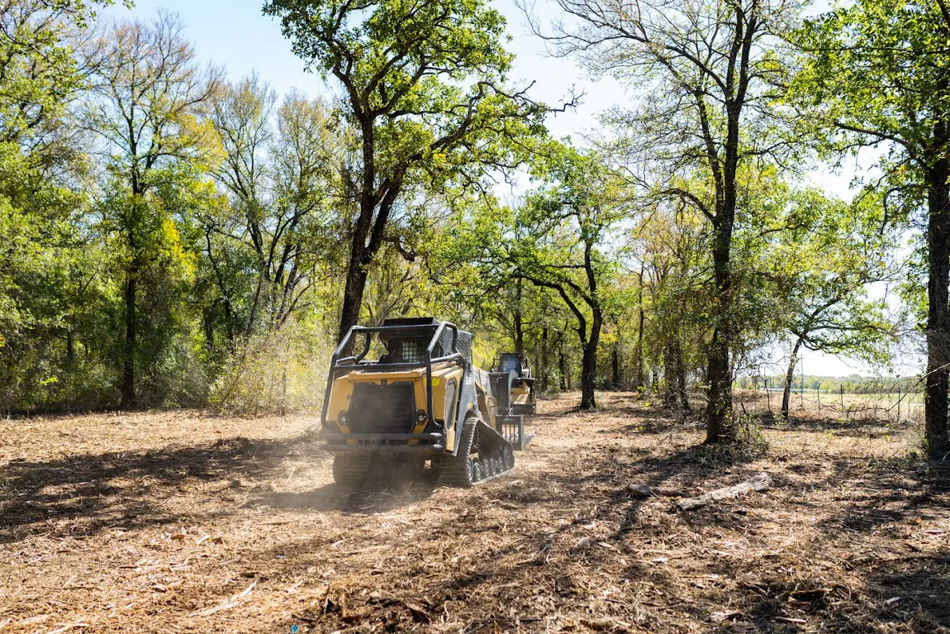 Apache Mulching forestry mulcher grinding cedar in Central Texas